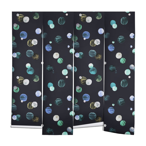 Ninola Design Polka dots navy Wall Mural