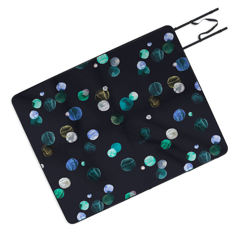 Ninola Design Polka dots navy Picnic Blanket