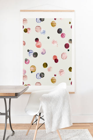 Ninola Design Polka dots watercolor Art Print And Hanger