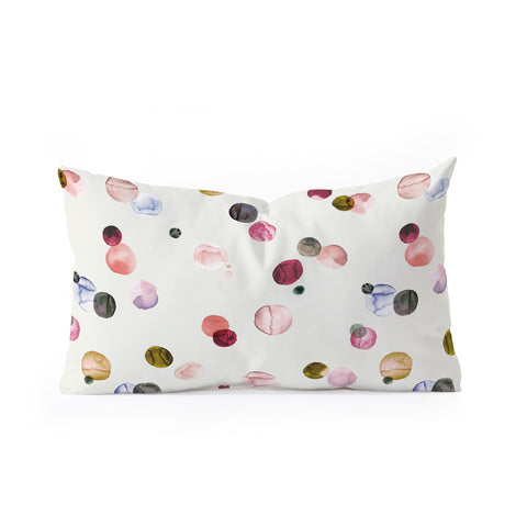 Ninola Design Polka dots watercolor Oblong Throw Pillow