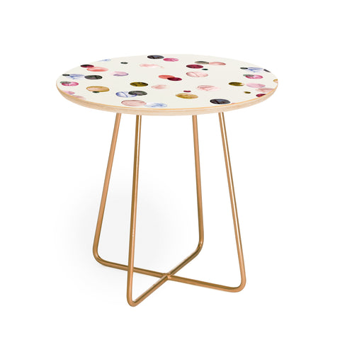 Ninola Design Polka dots watercolor Round Side Table