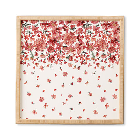 Ninola Design Prairie flowers countryside Red Framed Wall Art