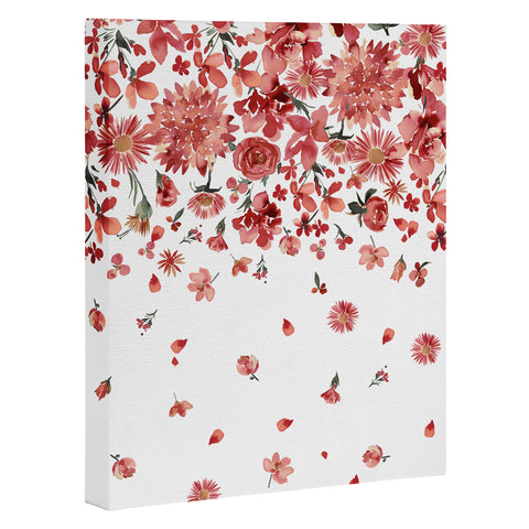 Ninola Design Prairie flowers countryside Red Art Canvas