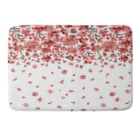 Ninola Design Prairie flowers countryside Red Memory Foam Bath Mat