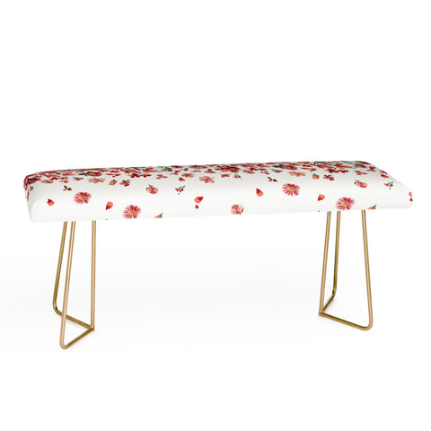 Ninola Design Prairie flowers countryside Red Bench