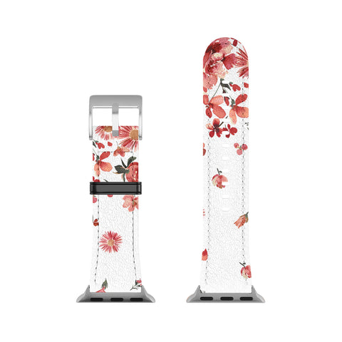 Ninola Design Prairie flowers countryside Red Apple Watch Band