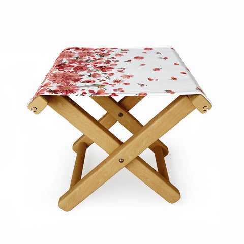 Ninola Design Prairie flowers countryside Red Folding Stool