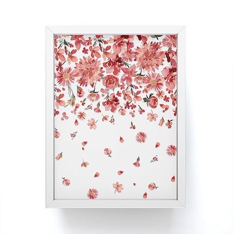 Ninola Design Prairie flowers countryside Red Framed Mini Art Print