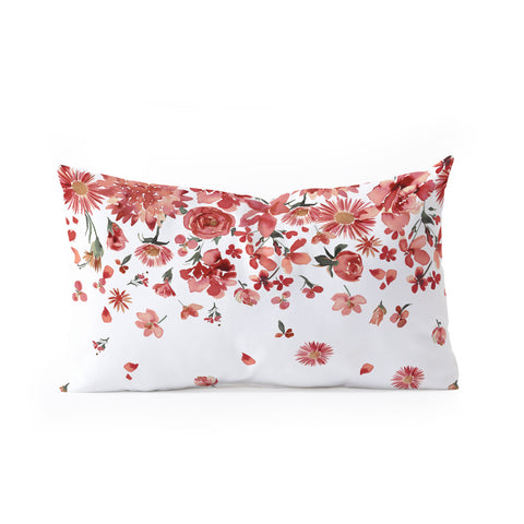 Ninola Design Prairie flowers countryside Red Oblong Throw Pillow