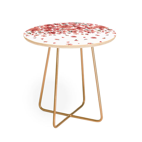 Ninola Design Prairie flowers countryside Red Round Side Table