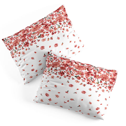 Ninola Design Prairie flowers countryside Red Pillow Shams