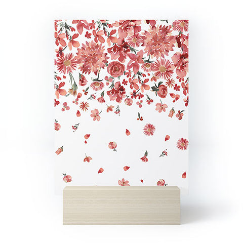 Ninola Design Prairie flowers countryside Red Mini Art Print