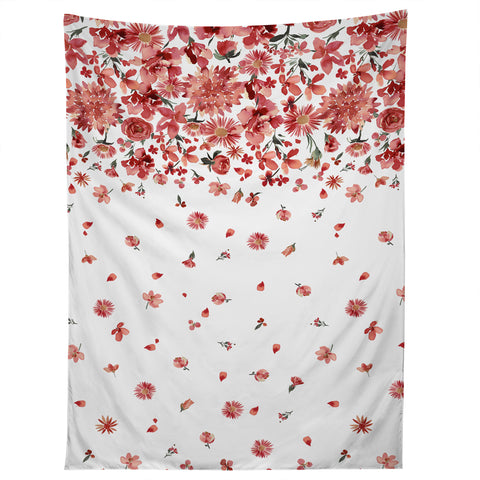 Ninola Design Prairie flowers countryside Red Tapestry
