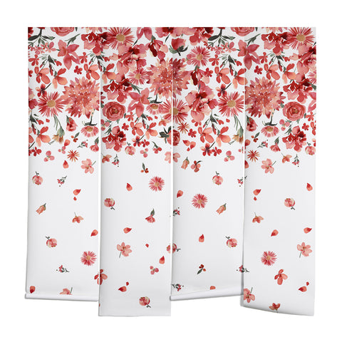 Ninola Design Prairie flowers countryside Red Wall Mural