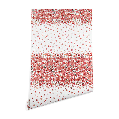 Ninola Design Prairie flowers countryside Red Wallpaper