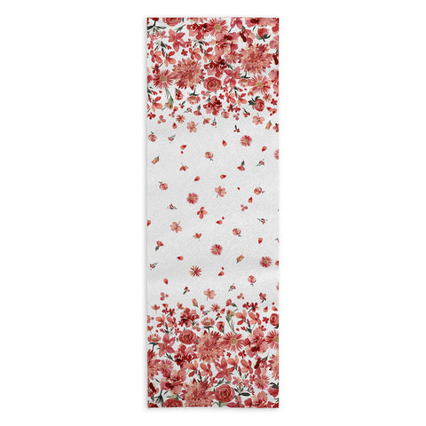 Ninola Design Prairie flowers countryside Red Yoga Towel
