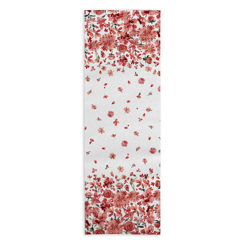 Ninola Design Prairie flowers countryside Red Yoga Towel