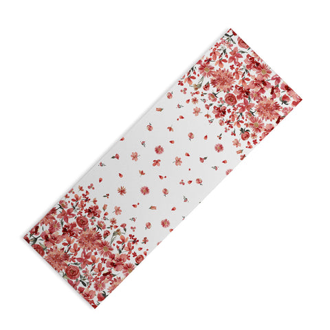 Ninola Design Prairie flowers countryside Red Yoga Mat