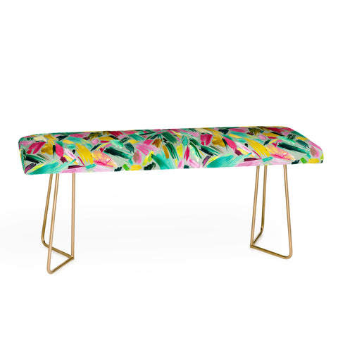 Ninola Design Primitive Strokes Tropical Bench