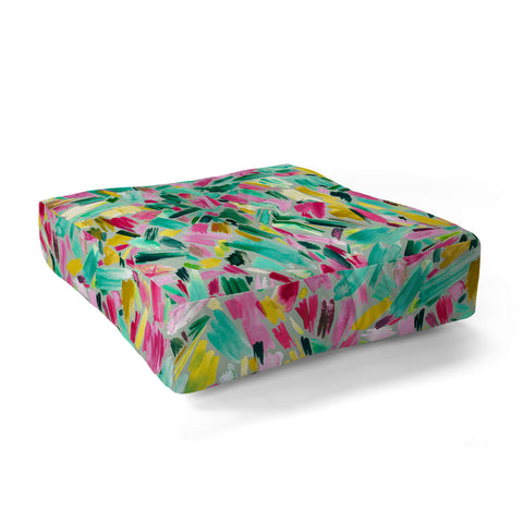 Ninola Design Primitive Strokes Tropical Floor Pillow Square