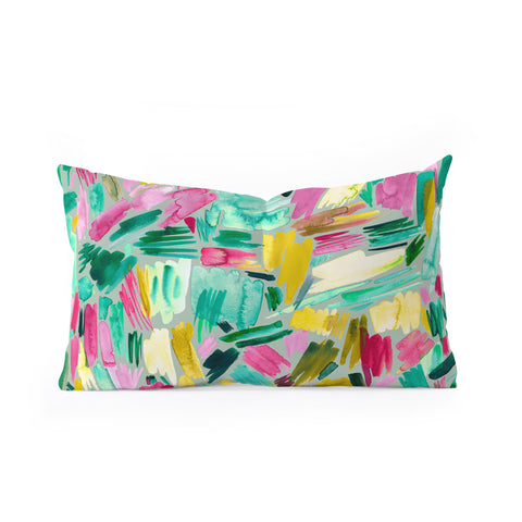Ninola Design Primitive Strokes Tropical Oblong Throw Pillow