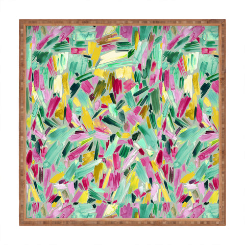 Ninola Design Primitive Strokes Tropical Square Tray