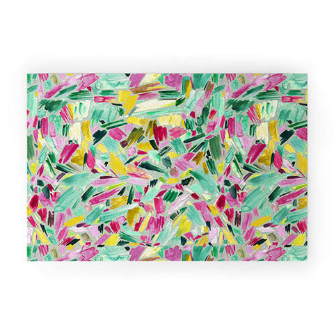 Ninola Design Primitive Strokes Tropical Welcome Mat