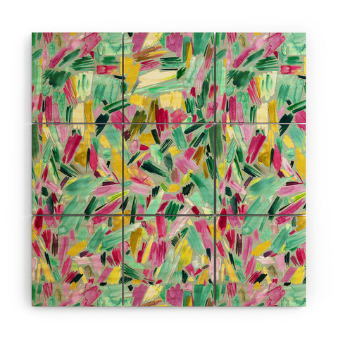 Ninola Design Primitive Strokes Tropical Wood Wall Mural