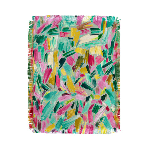 Ninola Design Primitive Strokes Tropical Throw Blanket