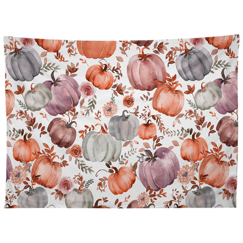 Ninola Design Pumpkins Fall Cottagecore Tapestry