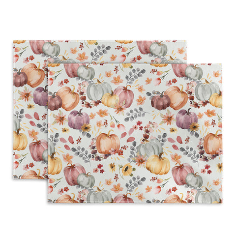 Ninola Design Pumpkins Fall Floral Ecru Placemat