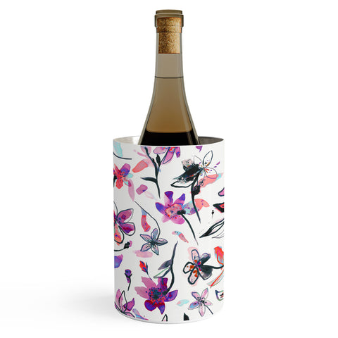 Ninola Design Purple Ink Flowers Wine Chiller