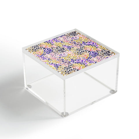 Ninola Design Purple Speckled Painting Watercolor Stains Acrylic Box