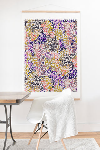 Ninola Design Purple Speckled Painting Watercolor Stains Art Print And Hanger