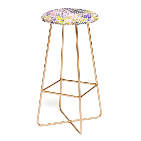 Ninola Design Purple Speckled Painting Watercolor Stains Bar Stool