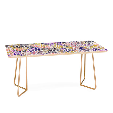 Ninola Design Purple Speckled Painting Watercolor Stains Coffee Table