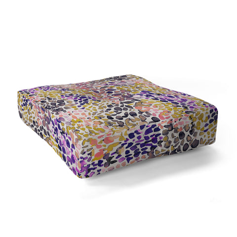 Ninola Design Purple Speckled Painting Watercolor Stains Floor Pillow Square