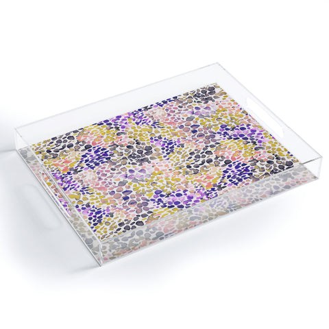 Ninola Design Purple Speckled Painting Watercolor Stains Acrylic Tray