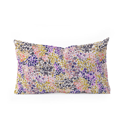Ninola Design Purple Speckled Painting Watercolor Stains Oblong Throw Pillow