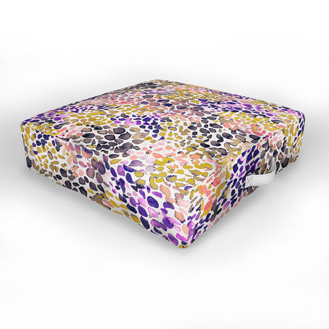 Ninola Design Purple Speckled Painting Watercolor Stains Outdoor Floor Cushion