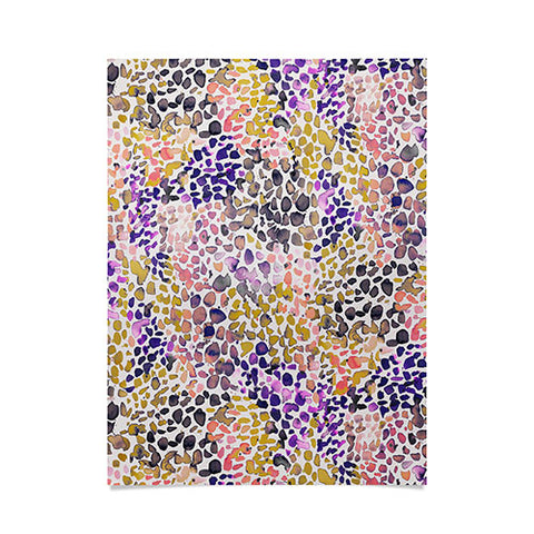 Ninola Design Purple Speckled Painting Watercolor Stains Poster