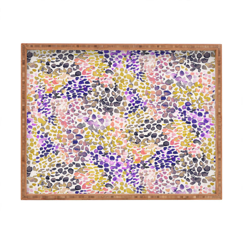 Ninola Design Purple Speckled Painting Watercolor Stains Rectangular Tray