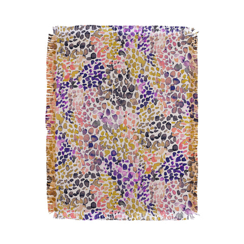 Ninola Design Purple Speckled Painting Watercolor Stains Throw Blanket