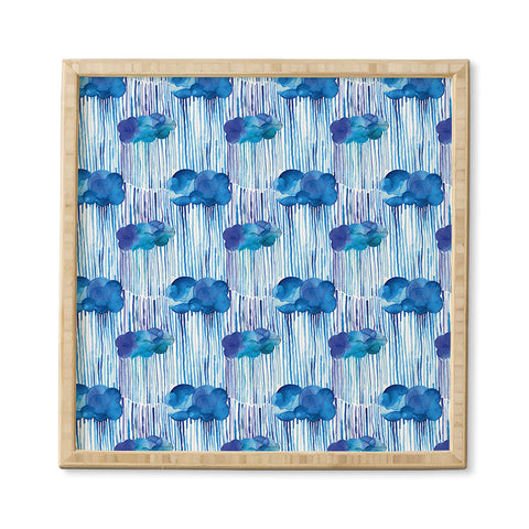 Ninola Design Rain Blue Clouds Framed Wall Art