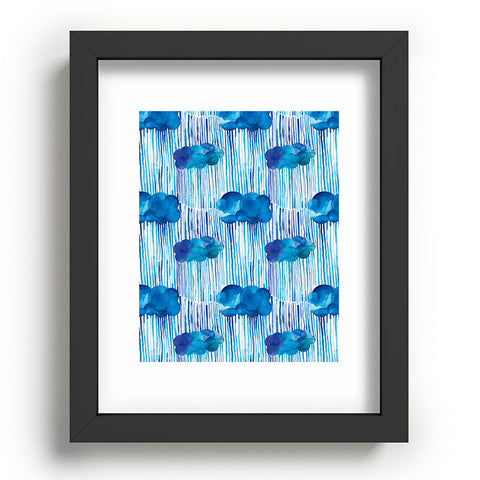 Ninola Design Rain Blue Clouds Recessed Framing Rectangle