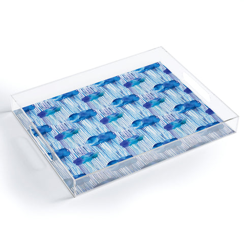 Ninola Design Rain Blue Clouds Acrylic Tray