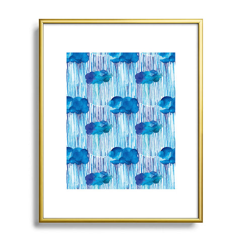 Ninola Design Rain Blue Clouds Metal Framed Art Print