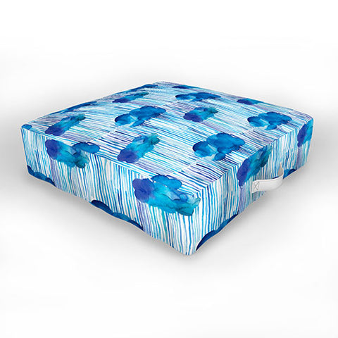 Ninola Design Rain Blue Clouds Outdoor Floor Cushion