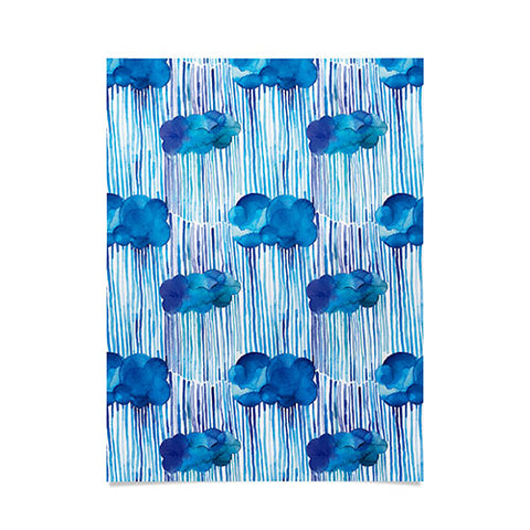 Ninola Design Rain Blue Clouds Poster
