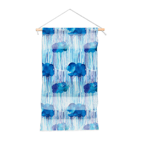 Ninola Design Rain Blue Clouds Wall Hanging Portrait